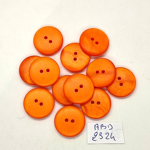 12 boutons en résine orange - 18mm - abd2324