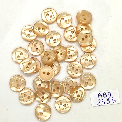 31 boutons en résine beige clair - 11mm - abd2393