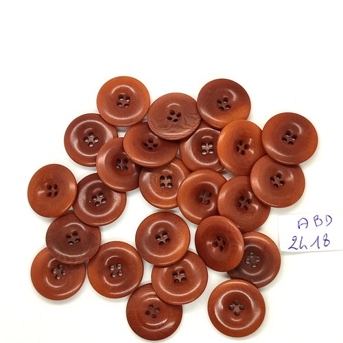 24 boutons en résine marron - 17mm - abd2418