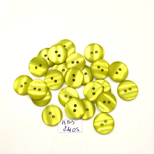 24 boutons en résine vert - 15mm - abd2405