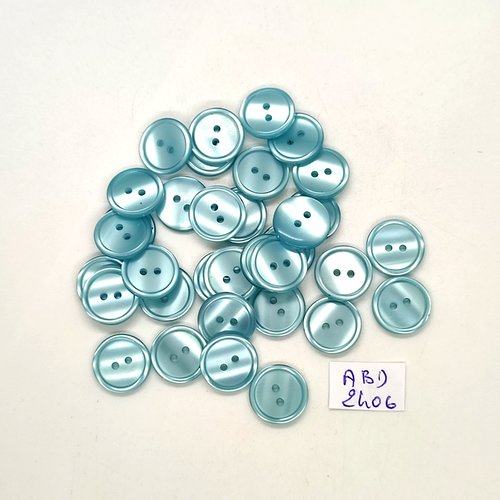 34 boutons en résine bleu clair - 13mm - abd2406