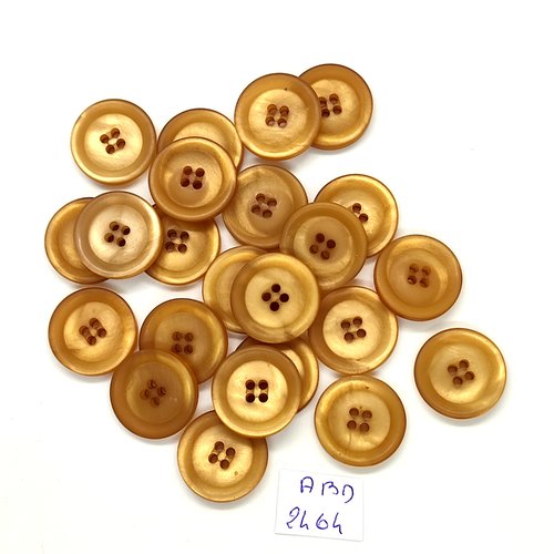 23 boutons en résine beige foncé - 18mm - abd2464