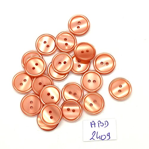 20 boutons en résine rose- 12mm - abd2409