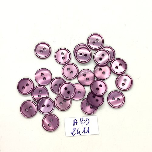 26 boutons en résine violet - 10mm - abd2411