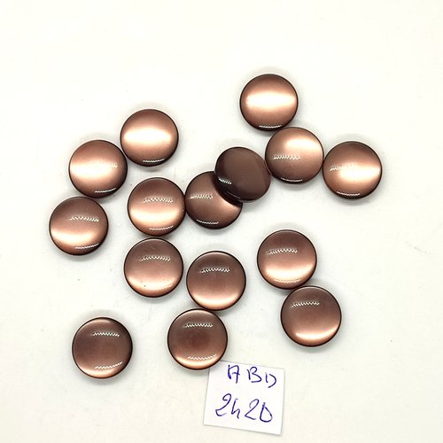 14 boutons en résine marron - 14mm - abd2420