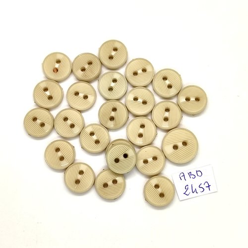 25 boutons en résine beige clair - 13mm et 15mm - abd2457