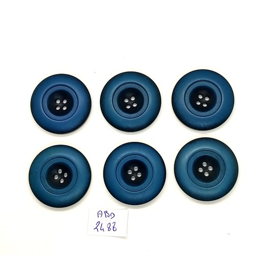 6 boutons en résine bleu / vert - 30mm - abd2488