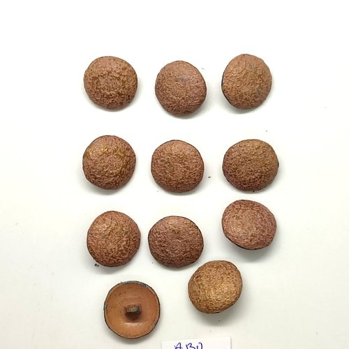11 boutons en métal beige - 17mm - abd2485