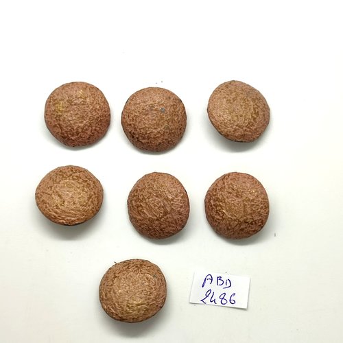 7 boutons en métal beige - 22mm - abd2486