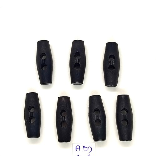 7 boutons brandebourg en résine noir - 10x26mm - abd2508