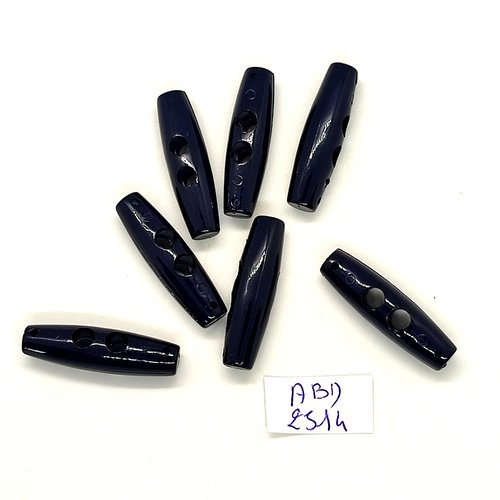 6 boutons brandebourg en résine bleu foncé - 9x30mm - abd2514