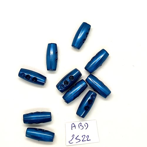 10 boutons brandebourg en résine bleu - 6x12mm - abd2522