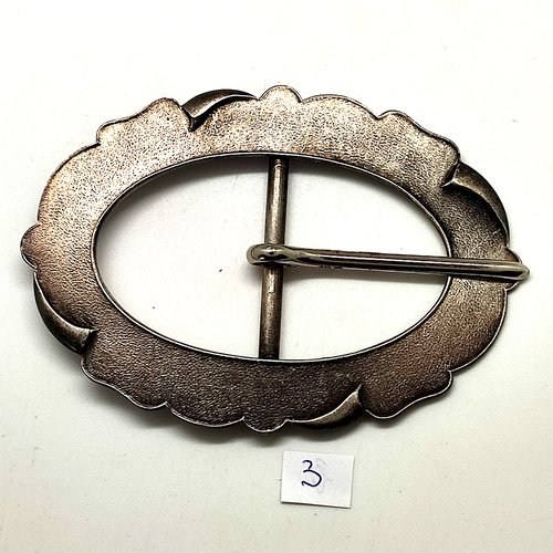 1 boucle de ceinture en métal argenté - 62x89mm