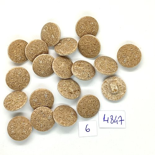 20 boutons en résine beige - 15mm - tr4847