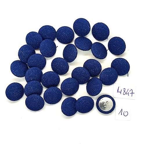 29 boutons en passementerie bleu et métal argenté - 14mm - tr4847