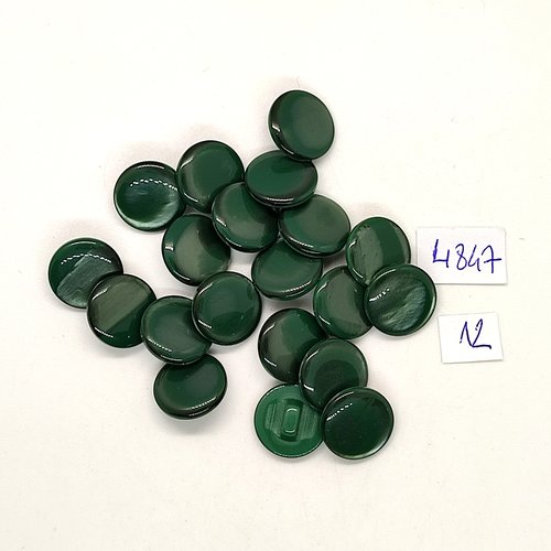 20 boutons en résine vert - 14mm - tr4847