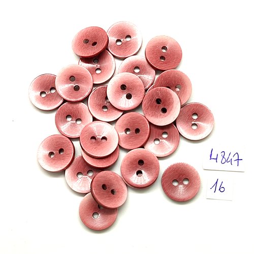 25 boutons en résine vieux rose - 15mm - tr4847