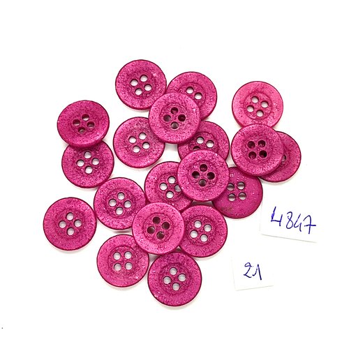 19 boutons en résine lilas foncé - 15mm - tr4847