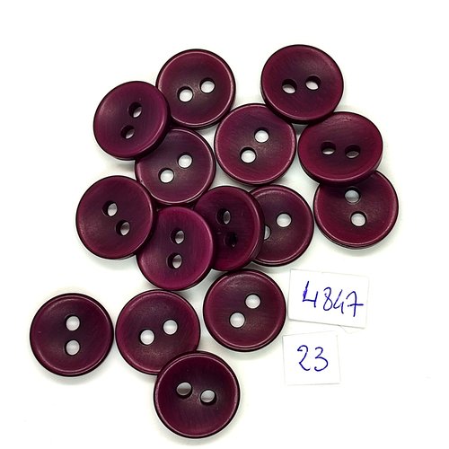 15 boutons en résine violet - 18mm - tr4847