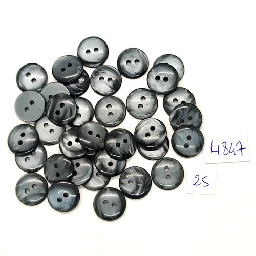 35 boutons en résine bleu foncé - 12mm - tr4847
