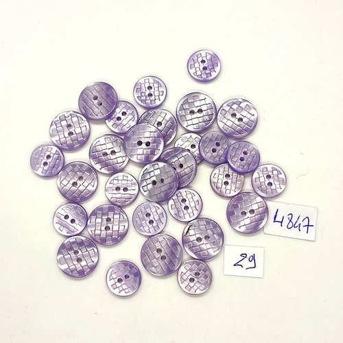 30 boutons en résine lilas - 15mm - tr4847