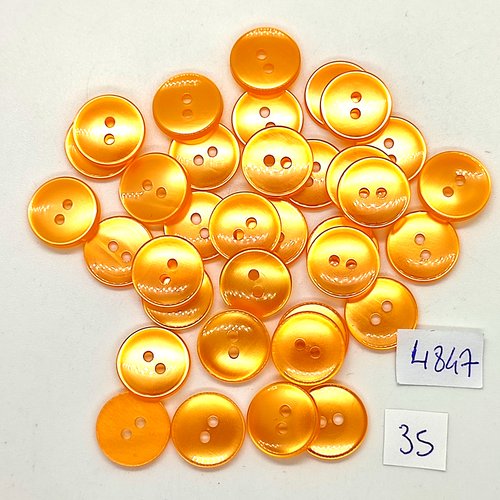 35 boutons en résine orange - 14mm - tr4847
