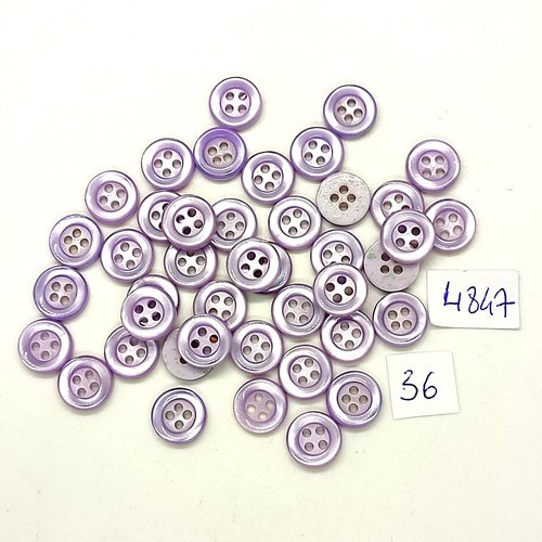 42 boutons en résine lilas - 10mm - tr4847