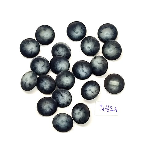 20 boutons en résine bleu - 15mm - tr4851
