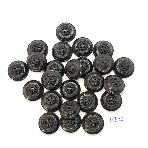 24 boutons en résine gris - 18mm - tr4857