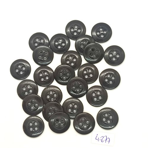 25 boutons en résine noir - 17mm - tr4877