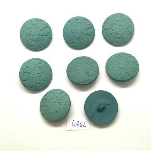 8 boutons en résine bleu / vert - 25mm - tr4862