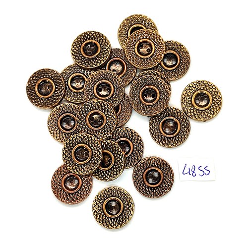 21 boutons en résine doré - 18mm - tr4855