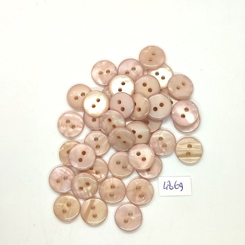 39 boutons en résine rose clair - 14mm - tr4869