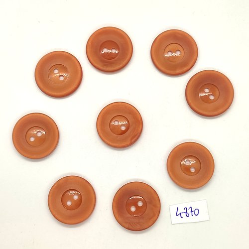 9 boutons en résine marron - 22mm - tr4870