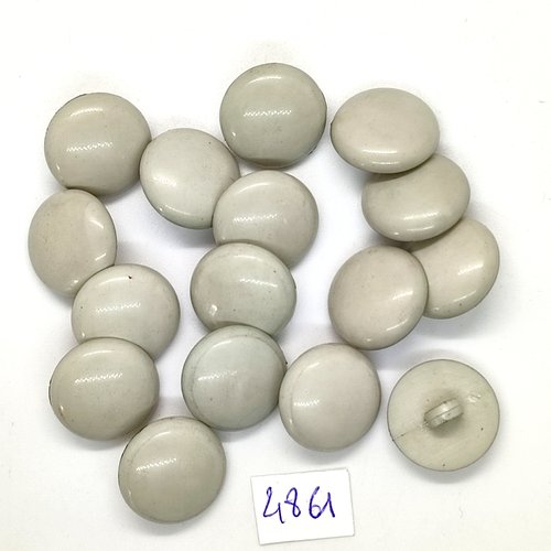 16 boutons en résine gris très clair - 18mm - tr4861