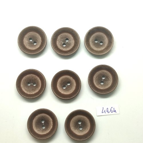 8 boutons en résine marron - 23mm - tr4864