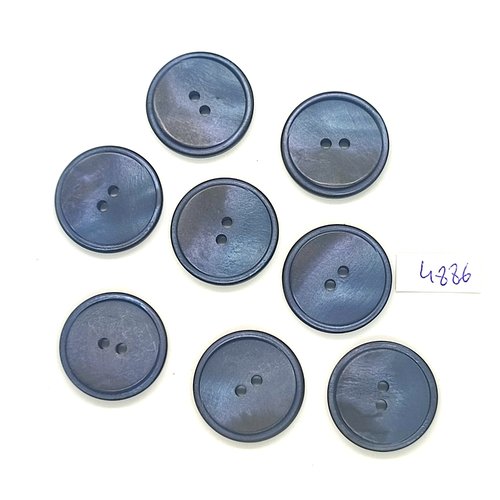 8 boutons en résine bleu foncé - 23mm - tr4886