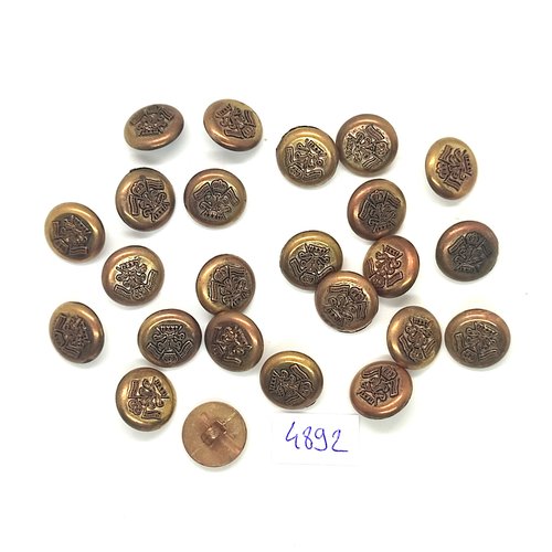 24 boutons en résine doré - 14mm - tr4892