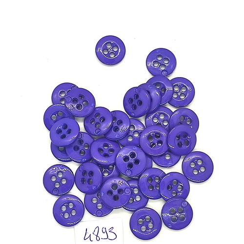 35 boutons en résine bleu foncé / violet - 12mm - tr4893