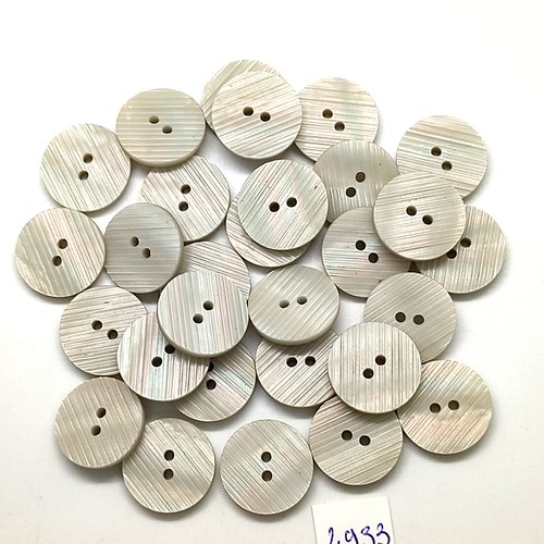 29 boutons en résine gris / beige - 18mm - tr4933