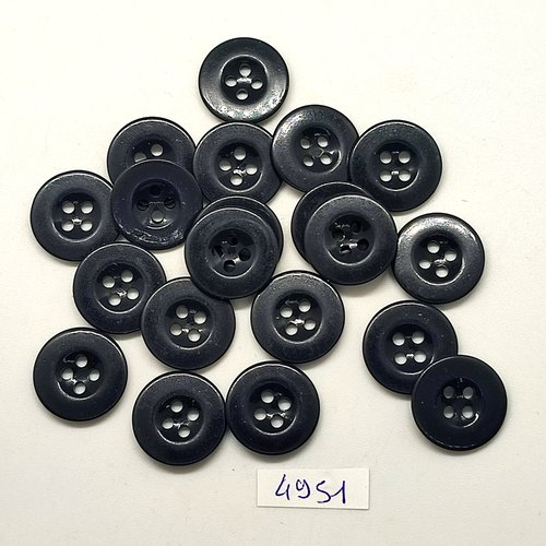 20 boutons en résine bleu foncé - 17mm - tr4951