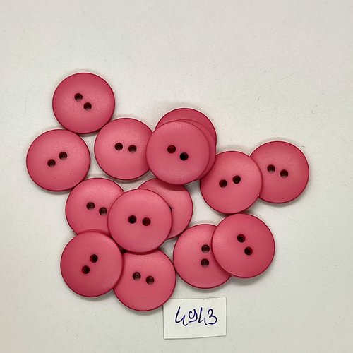 15 boutons en résine rose / fuchsia - 18mm - tr4943