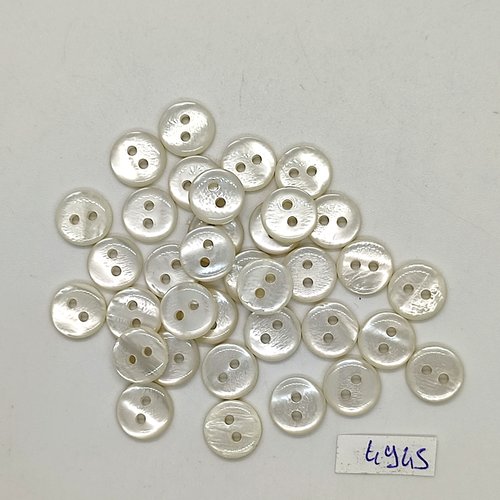 35 boutons en résine beige et blanc dessous - 10mm - tr4945