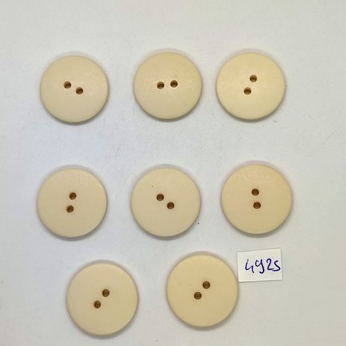 8 boutons en résine beige - 22mm - tr4925
