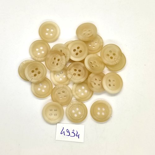 24 boutons en résine beige - 15mm - tr4934