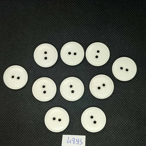 10 boutons en résine blanc - 20mm - tr4895