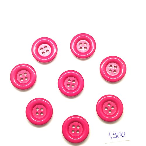 8 boutons en résine fuchsia foncé - 21mm - tr4900