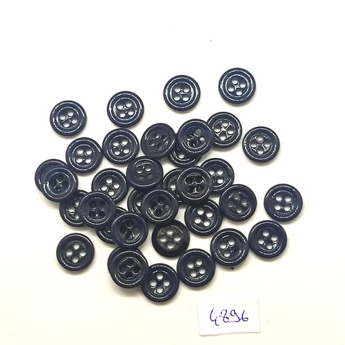 35 boutons en résine noir - 11mm - tr4896