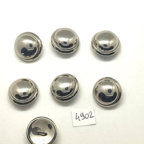7 boutons en métal argenté - 18mm - tr4902