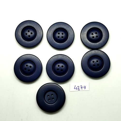 7 boutons en résine bleu foncé - 17/18mm - tr4878